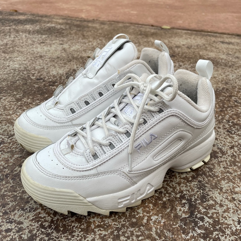 Fila Disruptors, All White, Size 8.5
